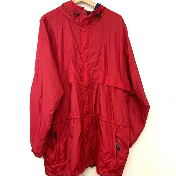 Eddie Bauer Ebtek Nylon Windbreaker Jacket Men XL Full Zip Utility Hood Pockets - Picture 1 of 16